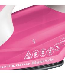 Russell Hobbs Утюг Light&Easy Pro, 2600Вт, 240мл, паровой удар -130гр, постоянный пар - 40гр, керам. подошва, бело-розовый