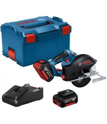 Bosch Пила дисковая GKM 18V-50 аккумуляторая, 2*18 В 5 Ач, 136 мм, 4250 об/мин, 2.2 кг