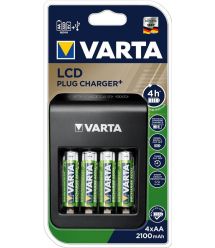 VARTA Зарядное устройство LCD PLUG CHARGER+4xAA 2100 mAh