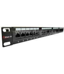Патч-панель Cor-X 19" 1U 24 порти RJ45 Cat 5E UTP