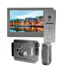 Комплект відеодомофона Light Vision з електрозамком: домофон 7" AMSTERDAM FHD Grey, в
