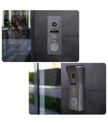Комплект відеодомофона Light Vision з електрозамком: домофон 7" AMSTERDAM FHD Grey, в