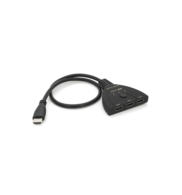 Розгалужувач HDMI 1-3 порти, 4К, кабель 30см, Box