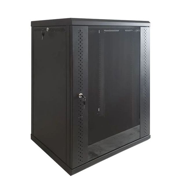 Шкаф EServer 15U 600х500х773 стекло, черная