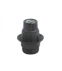 Патрон електричний цоколь Е14 зі спідницею чорний