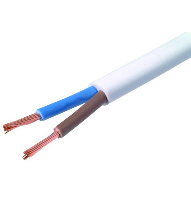 Провод ШВВП 2х1,5 белый (Украина) (100м)