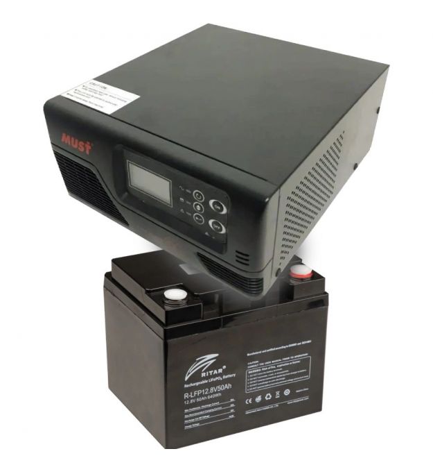 Комплект ИБП+АКБ MUST EP20-R1000W + R-LFP12.8V50AH