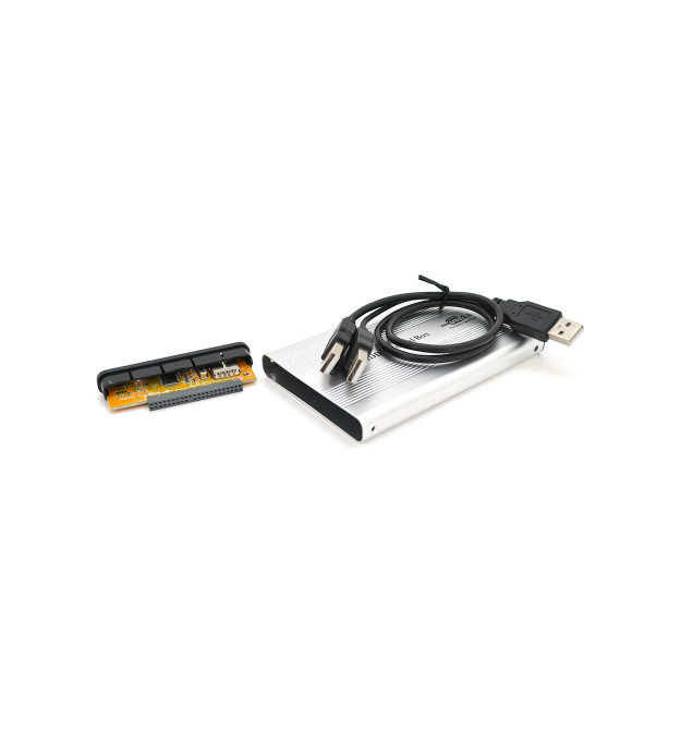 Кишеня 2,5 корпус пластик, інтерфейс USB2.0 - IDE, Silver