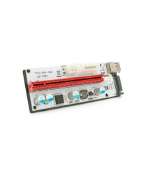 Плата PCE164P-N09 (V008S-Plus) Riser PCI-EX, x1-x16, USB 3.0, DC12V(Molex&ampampPCI-E - 6pin), SATA - 15pin, конденсатори 270, V