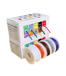 Кабель силіконовий луджений AWG 17 17AWG - 1квМ - 600В, 5*4 метрів, CU, вологостійкий, термостійкий, multikolor, 400*300*300mm,