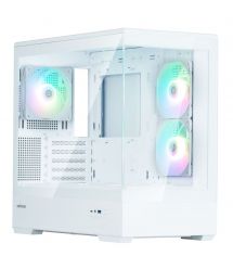 Zalman Корпус P30 White V2, без БП, 1xUSB3.0, 1хUSB Type-C, 3x120мм ARGB, TG Front/Side Panel, mATX, белый