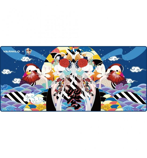 Varmilo Коврик для мыши Lovebirds Blue Desk Mat XL (900х400х3мм)