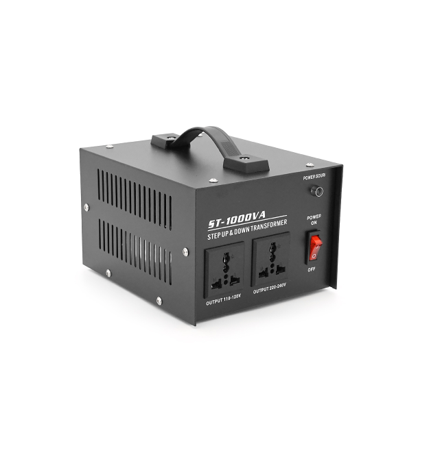 Перетворювач напруги MSKJ ST-1000VA Трансформаторний Input 220 V - Output 110 V, + 2 універсальні розетки Перетворювач напруги MSKJ ST-1000VA Трансформаторний Input 220 V - Output 110 V, + 2 універсальні розетки