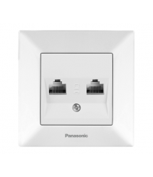 Розетка Panasonic Arkedia Slim комп&aposютерна подвійна RJ45 CAT6e, білий