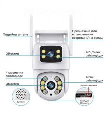 IP PTZ-відеокамера з WiFi 3Mp+3Mp Light Vision VLC-9130WI-2C (Tuya) f-3.6mm+3.6mm, ІЧ+LED-підсвічування, з мікрофоном