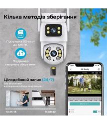 IP PTZ-відеокамера з WiFi 3Mp+3Mp Light Vision VLC-9130WI-2C (Tuya) f-3.6mm+3.6mm, ІЧ+LED-підсвічування, з мікрофоном