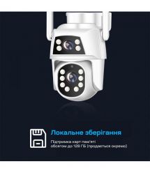 IP PTZ-відеокамера з WiFi 2Mp+2Mp Light Vision VLC-9192WI-2C (Camhi Pro) f-3.6mm+3.6mm, ІЧ+LED-підсвічування, з мікрофоном