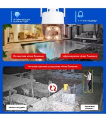 IP PTZ-відеокамера з WiFi 8Mp+8Mp Light Vision VLC-9284WI10Z-2C (Camhi Pro) f-3.6mm+8mm, ІЧ+LED-підсвічування, з мікрофоном