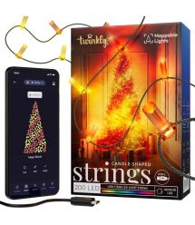Twinkly Гирлянда Smart LED Twinkly Strings Candle RGB 200 IP20 12м USB-C кабель зеленый