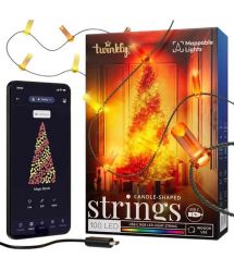 Twinkly Гирлянда Smart LED Twinkly Strings Candle RGB 100 IP20 6м USB-C кабель зеленый