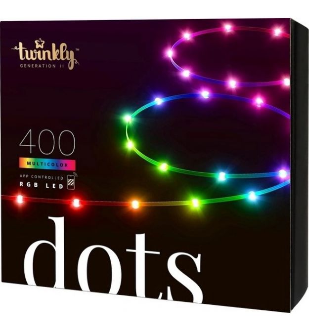 Twinkly Гирлянда Smart LED Twinkly Dots Lights RGB 400 IP44 20м кабель черный