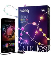 Twinkly Гирлянда Smart LED Twinkly Candies Pearl RGB 100 IP20 6м USB-C кабель зеленый