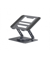 Підставка під ноутбук - планшет L018 складана, поворотна, до 17&apos, алюміній, колір чорний, 255*255*55 мм, 1,5 кг