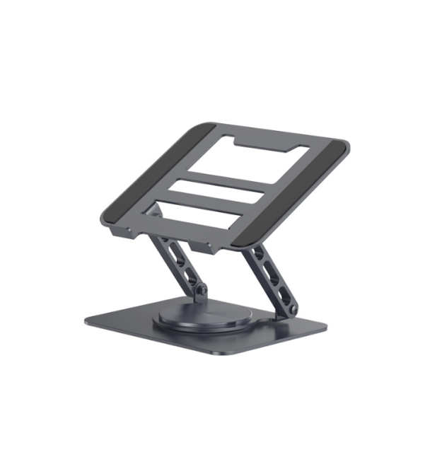 Підставка під ноутбук - планшет L018 складана, поворотна, до 17&apos, алюміній, колір чорний, 255*255*55 мм, 1,5 кг