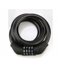 Замок велосипедний тросовий кодовий Smja-115, довжина 10*1150мм, АBS - сталевий дріт, Black