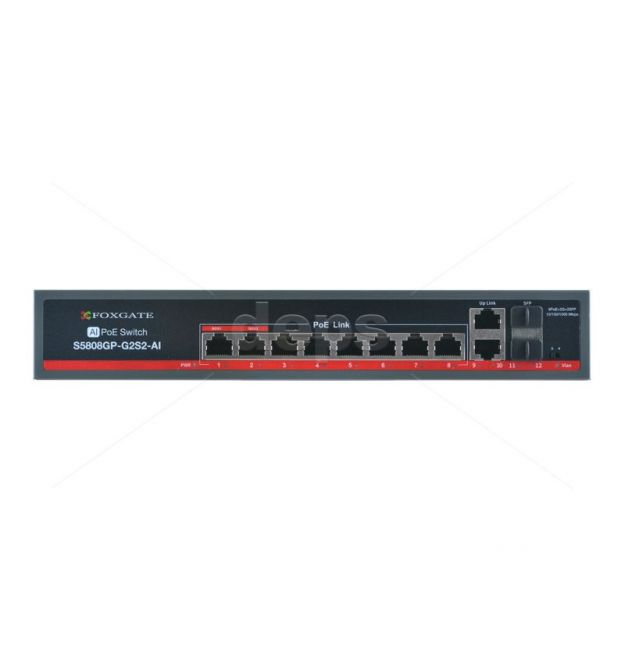 POE Watchdog комутатор FoxGate S5808GP-G2S2-AI (120W)