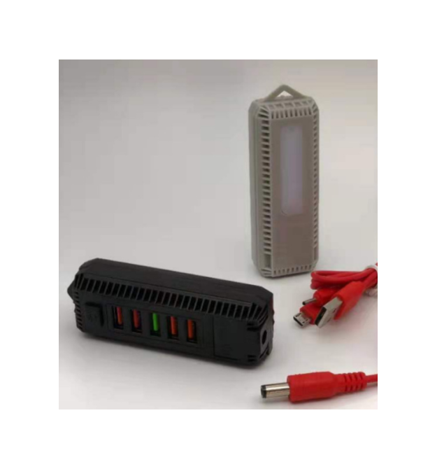 Портативний HUB ZS-11 - 3 із крокодилами на 5*USB2.0 (2,4А), led, живлення 12В, Black, Box