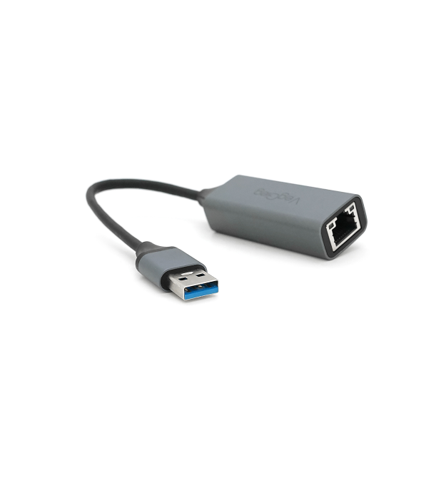Контролер USB 3.0 to Ethernet VEGGIEG V-K306 - Мережевий адаптер 100 - 1000Mbps з проводом, RTL-8152B, Aluminum, Blister-Box