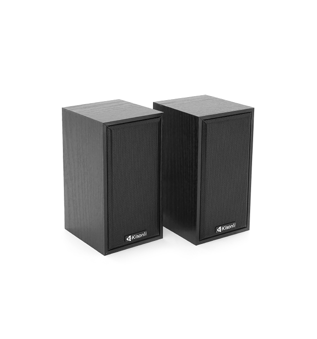 Колонки 2.0 Kisonli T-002A для ПК та ноутбука, USB + 3.5mm, 2x3W, 20Hz-18KHz, Black, BOX, Q30