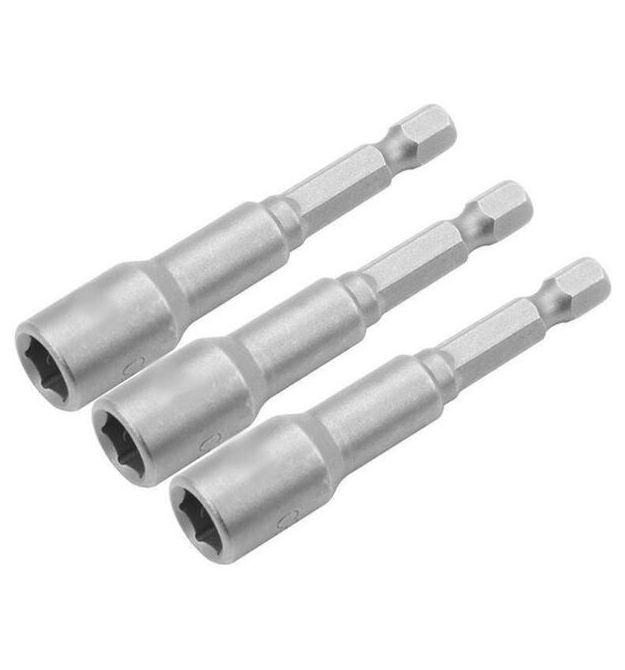 Tolsen Головки торцевые магнитные, набор 3шт, 1/4"х65мм, 12мм, стали 40Cr