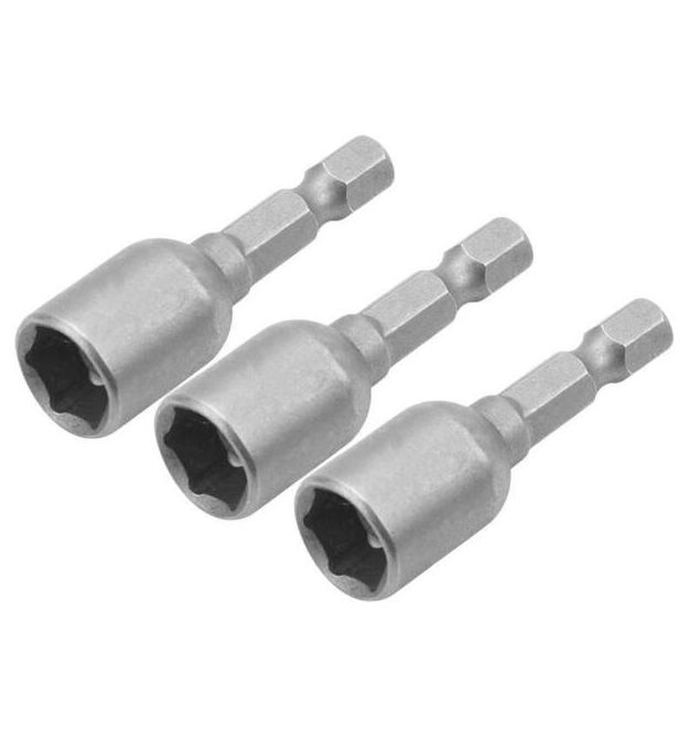 Tolsen Головки торцевые магнитные, набор 3шт, 1/4"х48мм, 8мм, стали 40Cr
