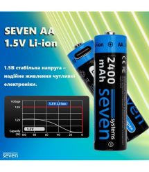Аккумуляторная батарейка SEVEN AA 1.5V Li-ion 4 шт