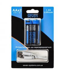 Аккумуляторная батарейка SEVEN AA 1.5V Li-ion 2 шт