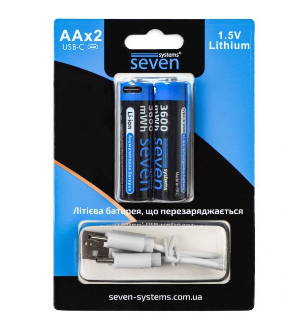 Аккумуляторная батарейка SEVEN AA 1.5V Li-ion 2 шт