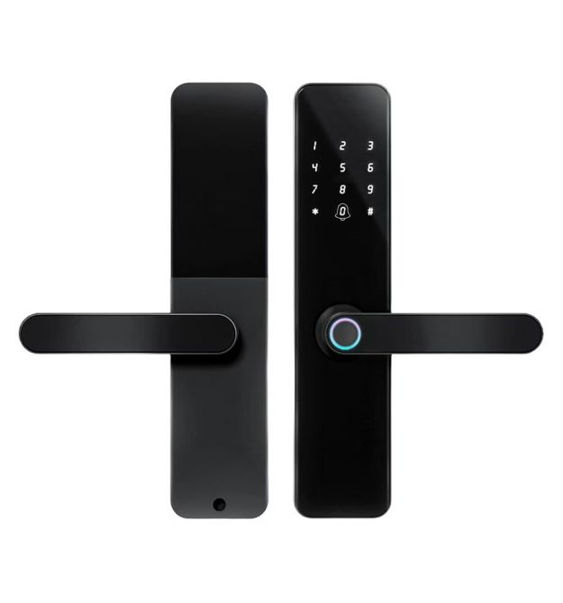 Замок біометричний автономний Trinix TRL-7702WF Black L-R з Wi-Fi, зчитувачем відбитків пальців і карт Mifare