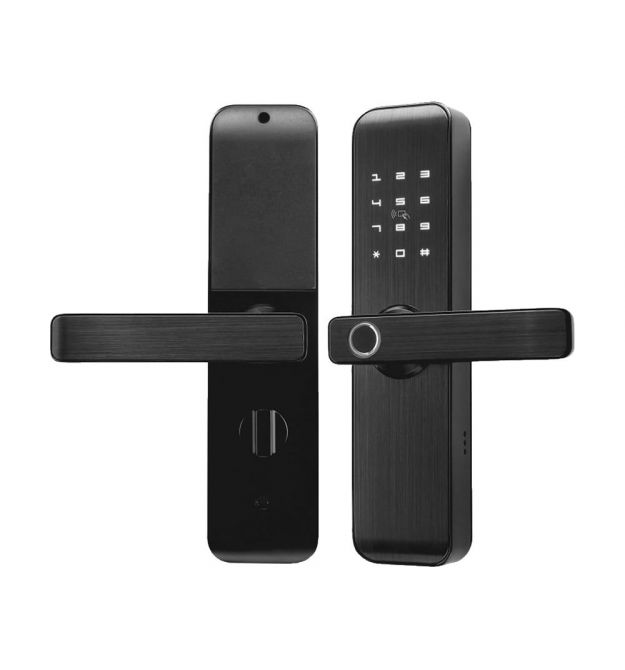 Замок біометричний автономний Trinix TRL-7703WF Black L-R з Wi-Fi, зчитувачем відбитків пальців і карт Mifare