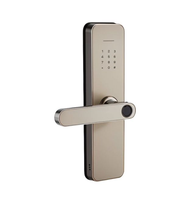 Замок біометричний автономний Trinix TRL-5405BTF Silver L-R з Bluetooth, зчитувачем відбитків пальців і карт Mifare