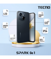 TECNO Смартфон Spark Go 1 (KL4) 6.67" 3/64ГБ, 2SIM, 5000мА•ч, Startrail Black