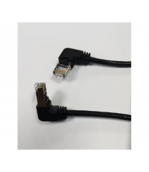 Патч-корд литий UTP, RJ45(кутовий - кутовий), неекранований, UTP5e 0.65m,patch D-4.9mm AWG26 2x90 CU,чорний, Q200