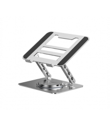 Підставка під ноутбук - планшет L018 складана, поворотна, до 17&apos, алюміній, колір срібло, 255*255*55 мм, 1,5 кг