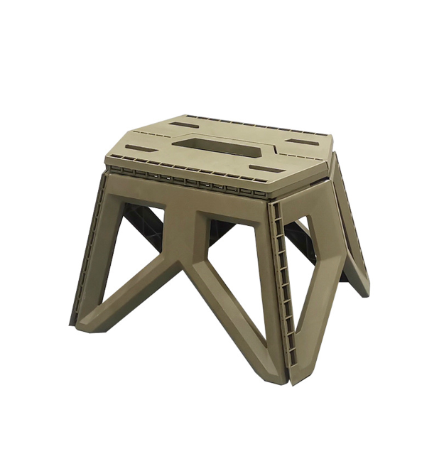 Складаний табурет Voltronic, пластик, до 150 кг, 240х280х340 мм, колір: хакі