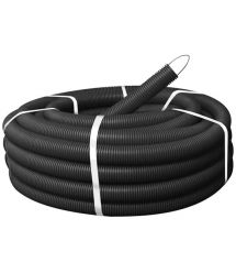 Труба гофрированная 750Н 25/19мм бухта 100м гибкая с протяжкой негорючая UF-стойка