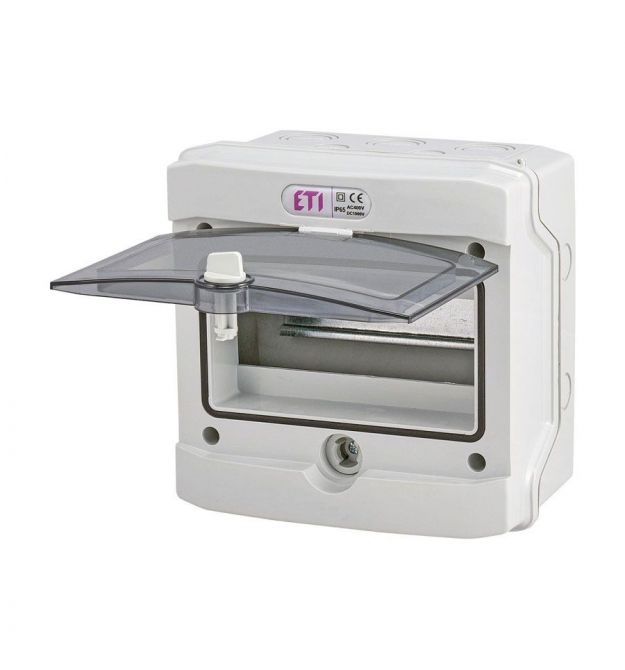 Щит пластиковий ECH-8G, навісний, 1 ряд 8 модулів, ETI