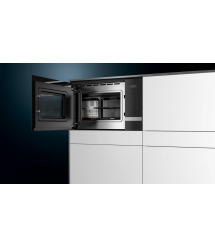Siemens Микроволновая печь встраиваемая, 25л, электронное управление, 900Вт, гриль, дисплей, нержавеющая сталь
