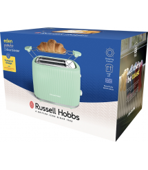 Russell Hobbs Тостер Eden 800Вт, пластик, подогрев,разморозка, фисташковый