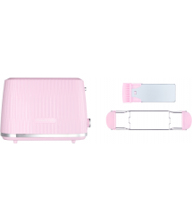 Russell Hobbs Тостер Eden 800Вт, пластик, подогрев,разморозка, малиновый